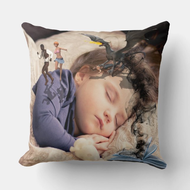 Kids Fantasy Throw Pillow (Front)