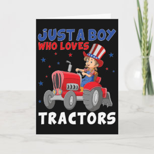 Kids Farm Lifestyle 4th July Just A Boy Who Loves Card