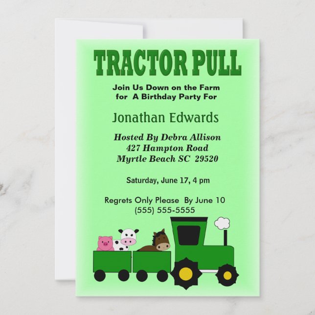 Kids Farm  Theme  Birthday Invitation (Front)