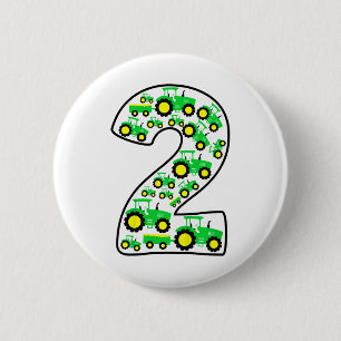 Kids Farm Tractor Boy 2nd Birthday 2 Year Old Todd 6 Cm Round Badge