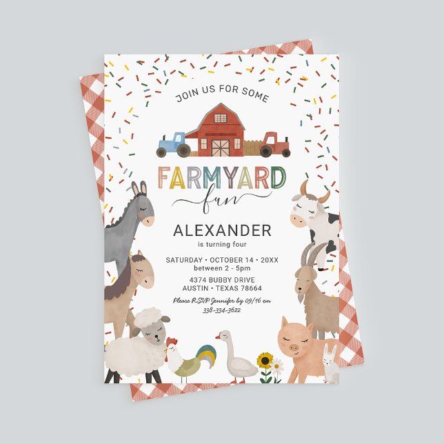 Kids Farmyard Fun Birthday Invitation (Creator Uploaded)