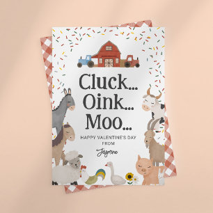 Kids Farmyard Kids Valentines Day Holiday Card