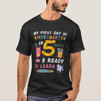 Kids Fast Day Of Kindergarten I Am 5 Years Old And T-Shirt