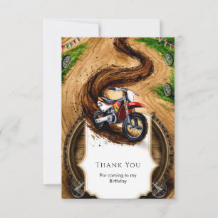 Kids' Fast Motorcycle Birthday Thank You Card