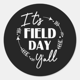 kids field day , field day tee for teacher 64 classic round sticker