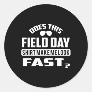 Kids field day for teache yellow field day 84 classic round sticker
