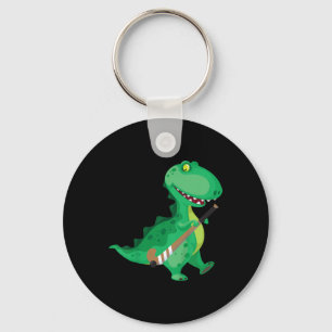 Kids Field Hockey Dinosaur Funny  Key Ring