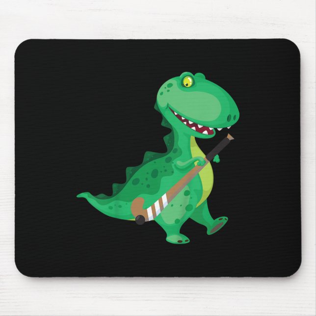 Kids Field Hockey Dinosaur Funny  Mouse Pad (Front)