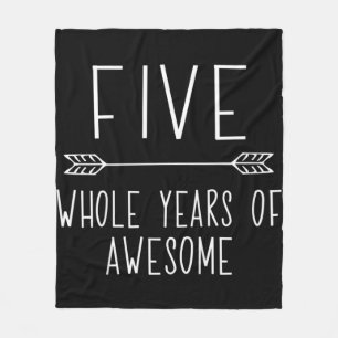 Kids Fifth Birthday Boy , 5 Year Old Birthday Boy Fleece Blanket