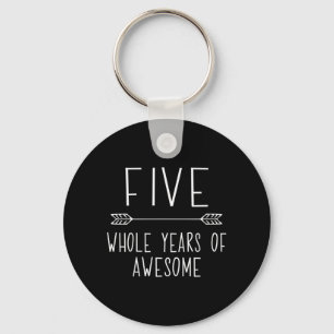 Kids Fifth Birthday Boy , 5 Year Old Birthday Boy  Key Ring
