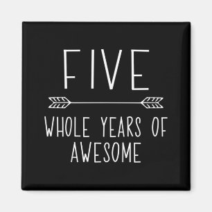 Kids Fifth Birthday Boy , 5 Year Old Birthday Boy  Magnet