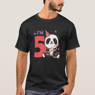 Kids Fifth Birthday Panda Kids A Birthday Panda T-Shirt