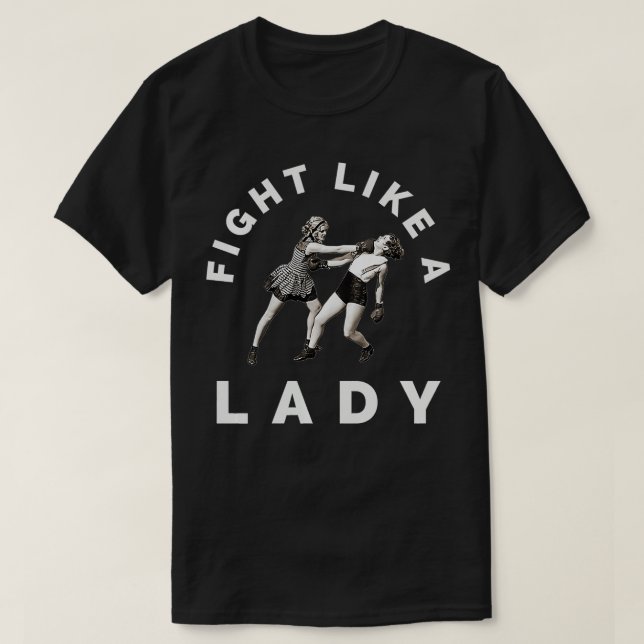 Kids Fight Like A Lady Funny Women's Boing, Martia T-Shirt (Design Front)