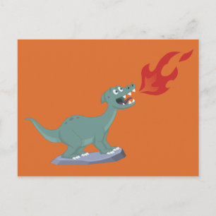 Kids Fire-Breathing Dinosaur Art by Jeff Nevins Postcard