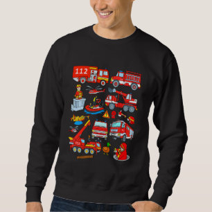 Kids Fire Brigade Vehicles Cars Equipment Extingui Sweatshirt