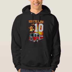 Kids Fire Truck 10th Birthday Boy Firefighter 10 Y Hoodie