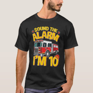 Kids Fire Truck 10th Birthday Boy Firefighter 10 Y T-Shirt