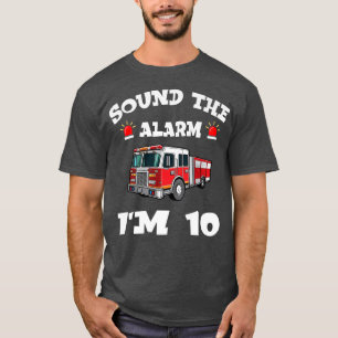 Kids Fire Truck 10th Birthday Boy Toddler Firefigh T-Shirt
