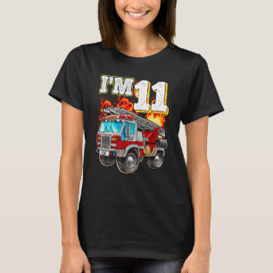 Kids Fire Truck 11th Birthday Boy Firefighter 11 Y T-Shirt