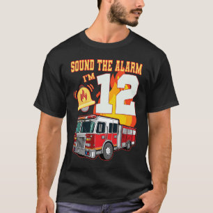 Kids Fire truck 12th Birthday Boy 12 Firemans Birt T-Shirt