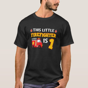 Kids Fire Truck  1 Year Old  Little Firefighter 1s T-Shirt
