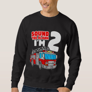 Kids Fire Truck 2 Year Old Firefighter 2nd Birthda Sweatshirt