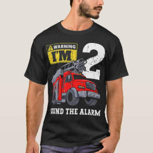 Kids Fire Truck 2 Year Old Firefighter 2nd Birthda T-Shirt