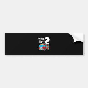 Kids Fire Truck 2nd Birthday 2 Boy Toddler Fire Bumper Sticker