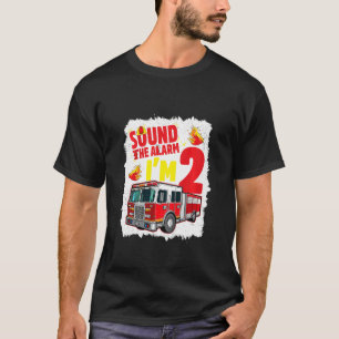 Kids Fire Truck 2nd Birthday Boy Firefighter 2 Yea T-Shirt