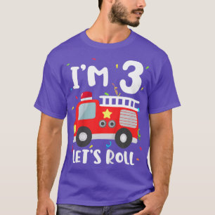 Kids Fire Truck 3rd Birthday Toddler Boy Firefight T-Shirt