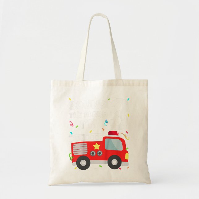 Kids Fire Truck 3rd Birthday Toddler Boy Firefight Tote Bag (Front)