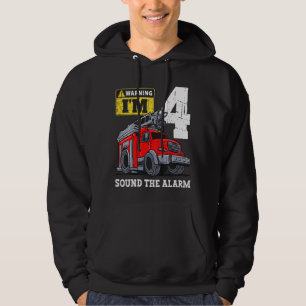 Kids Fire Truck 4 Year Old Firefighter Four 4th Bi Hoodie