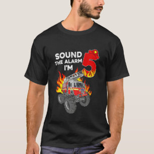 Kids Fire Truck 5th Birthday Boy Toddler Firefight T-Shirt