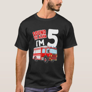 Kids Fire Truck 5th Birthday Idea Firefighter 5 Ye T-Shirt