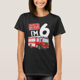 Kids Fire Truck 6th Birthday Idea Firefighter 6 Ye T-Shirt