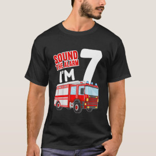 Kids Fire Truck 7th Birthday Idea Firefighter 7 Ye T-Shirt