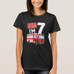 Kids Fire Truck 7th Birthday Idea Firefighter 7 Ye T-Shirt