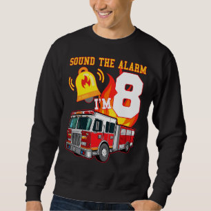 Kids Fire Truck 8th Birthday Boy Firefighter 8 Yea Sweatshirt