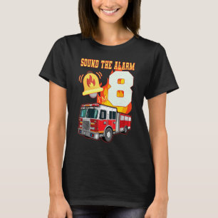 Kids Fire Truck 8th Birthday Boy Firefighter 8 Yea T-Shirt