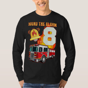 Kids Fire Truck 8th Birthday Boy Firefighter 8 Yea T-Shirt