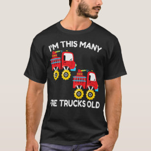 Kids Fire Truck Firefighter Monster Truck 2nd Birt T-Shirt