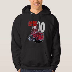 Kids Fire Truck I'm 10 Years Old Firefighter 10th Hoodie