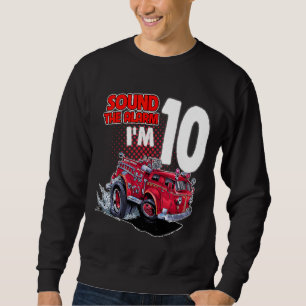 Kids Fire Truck I'm 10 Years Old Firefighter 10th Sweatshirt