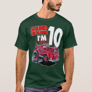 Kids Fire Truck I'm 10 Years Old Firefighter 10th T-Shirt