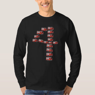 Kids Firefighter 4th Birthday Fire Truck Boy Toddl T-Shirt