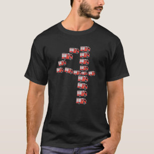 Kids Firefighter 4th Birthday Fire Truck Boy Toddl T-Shirt