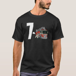Kids Firefighter 7th Birthday Fire Truck Boy Toddl T-Shirt