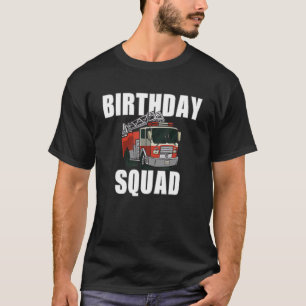 Kids Firefighter Birthday Squad Fire Truck Boy Tod T-Shirt
