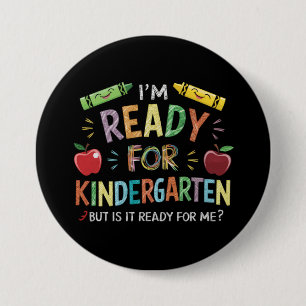 Kids First Day Of Kindergarten Fun Back To Schoo 7.5 Cm Round Badge