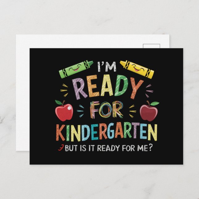 Kids First Day Of Kindergarten Fun Back To Schoo Postcard (Front/Back)